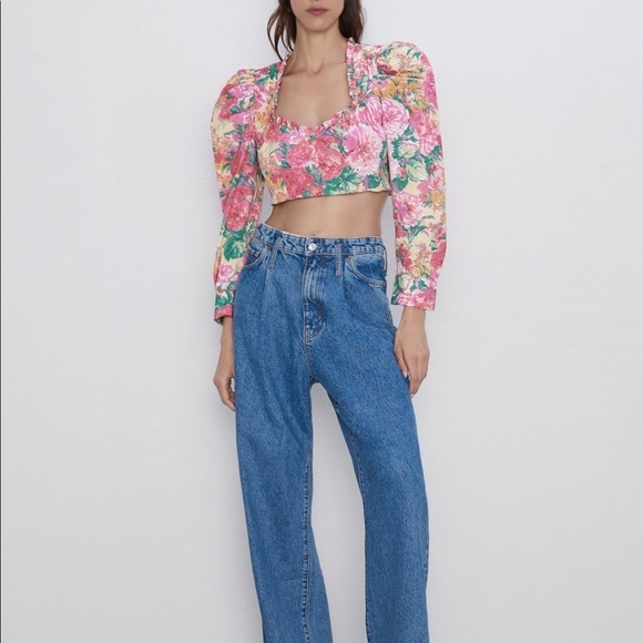 ZARA BNWT Floral Print Cropped Top - Picture 6 of 8